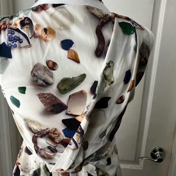 Elegant Costal vibe Multicolor Sleeveless very elegant waistband. Vintage dress - Picture 10 of 14